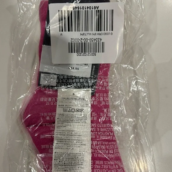 Gap Kids Pink White 3 Pack Socks Size M Fits Shoe 13-2 - Picture 2 of 5